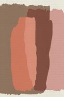 Modern colorful abstract in muted pink, red, taupe