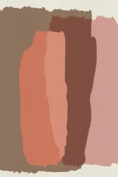 Modern colorful abstract in muted pink, red, taupe by Abstract Minimalist Art