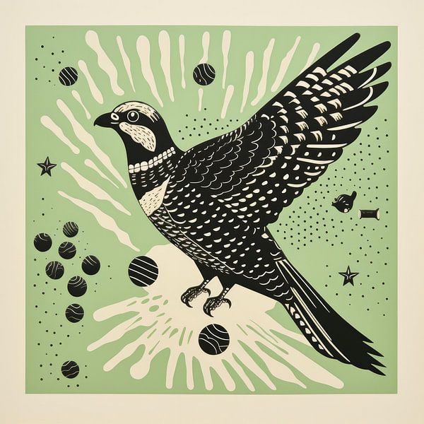Whimsy Folk Strahlender Falke von Aloke Design
