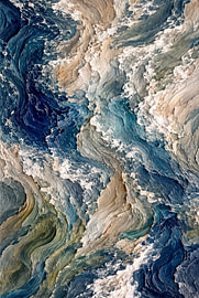 Japandi – een oceaanreliëf in combinatie met wabi-sabi en zen van AidasignArt