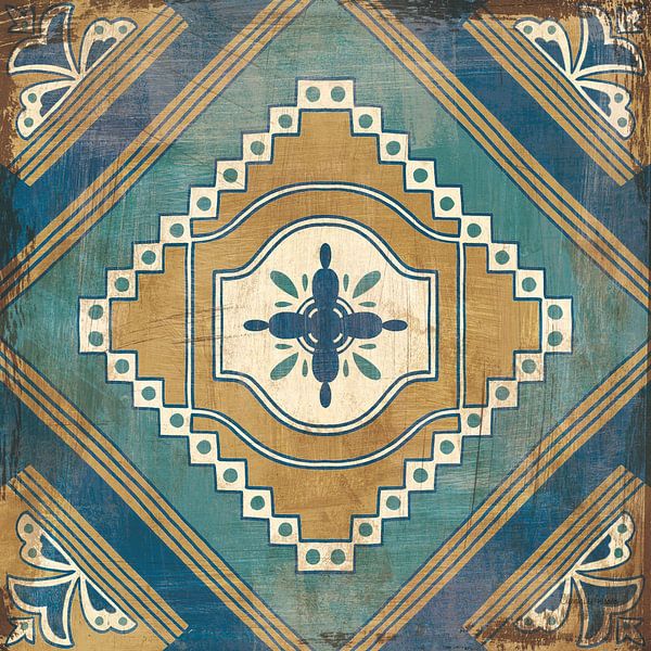 Moroccan Tiles Blue V, Cleonique Hilsaca by Wild Apple
