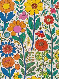 Blumen und Schmetterlinge im Stil von Henri Matisse von TOAN TRAN