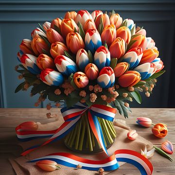 boeket Hollandse tulpen Nederlandse vlag