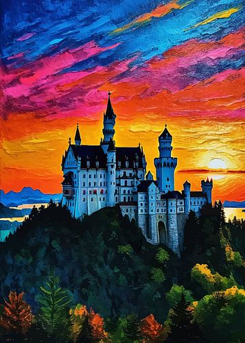 Neuschwanstein Castle Sunset