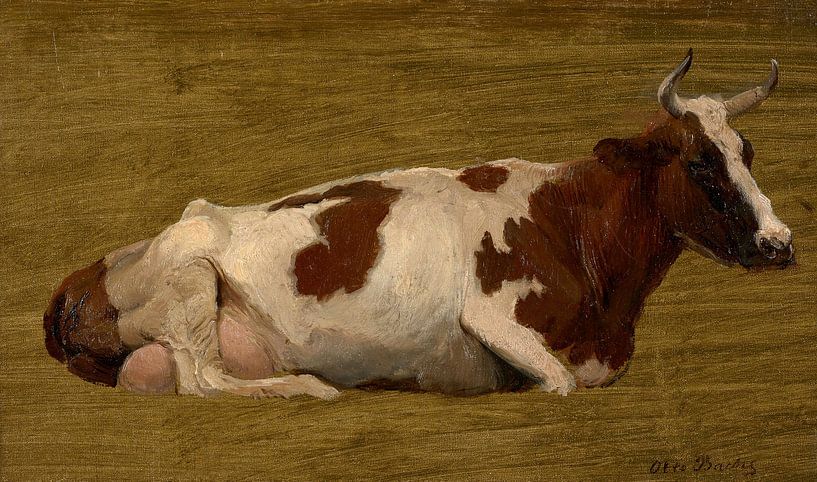 Study of a cow lying dow, Otto Bache by Masterful Masters