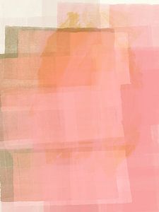 Abstrakte Malerei in rosa, gelb, beige