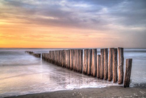 Zonsondergang  strand Bergen aan Zee