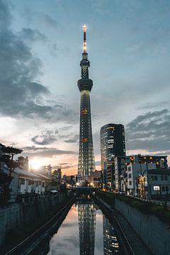 Coucher de soleil sur la Tokyo Sky Tree sur Endre Lommatzsch