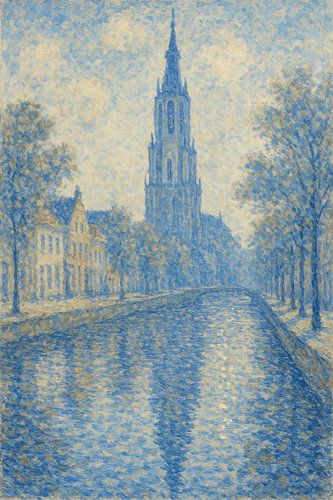 Impressionist Delft Reflection – Light over the Vermeer City