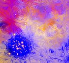 Oranje, blauwe kleurschakering. van Werner Hilpert thumbnail
