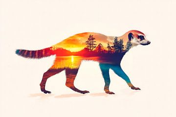 Dierenlandschap fantasie van Poster Art Shop