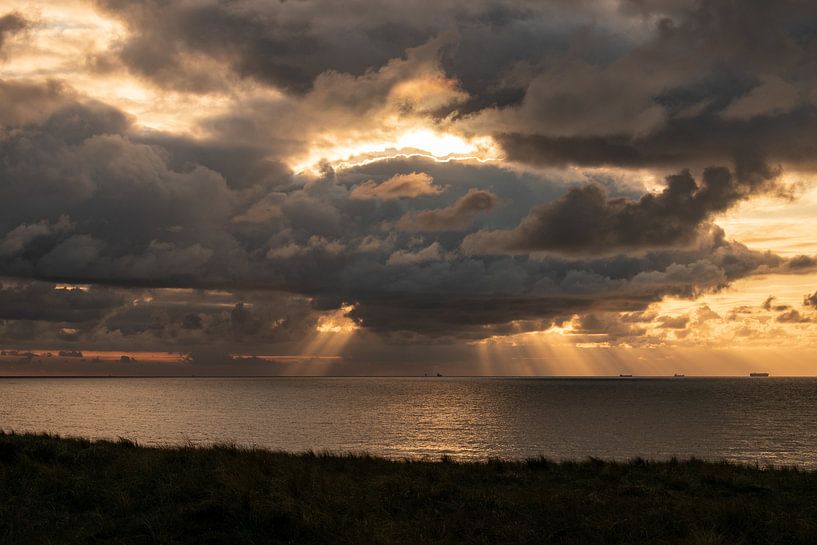 divine light , beach of Wijk aan zee by Aldo Sanso