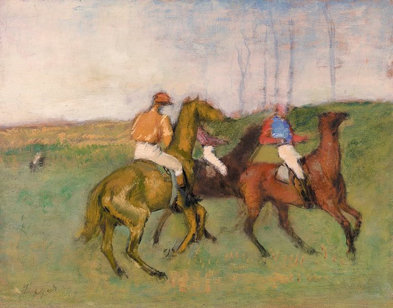Edgar Degas,Jockeys and racehorses by finemasterpiece