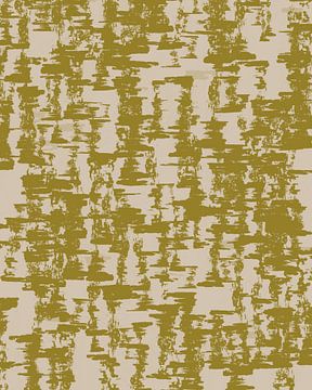 Mosterdgeel. Retro jaren 70 patroon. Minimalistische woondecoratie. van Dina Dankers