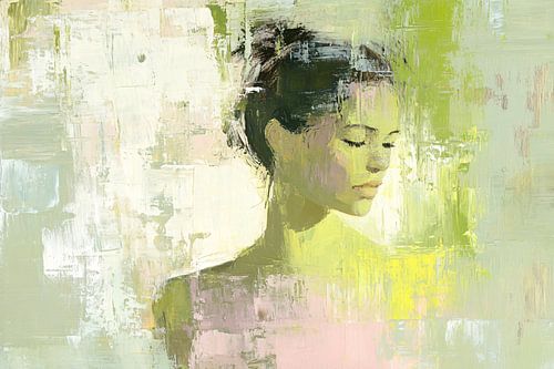 Portrait abstrait et rêveur d'une femme