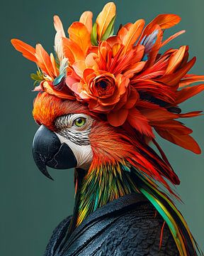 Stralende Papegaai: De Kunst van Natuurlijke Elegantie van But First Framing