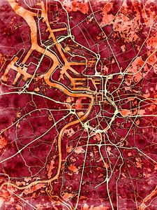 Karte von Antwerpen groot im stil 'Amber Autumn'