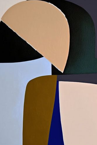 Moderne Abstraktion in Braun-, Grün- und Blautönen