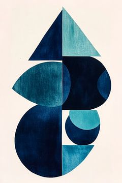 Geometric melodies in blue by Poster Art Shop