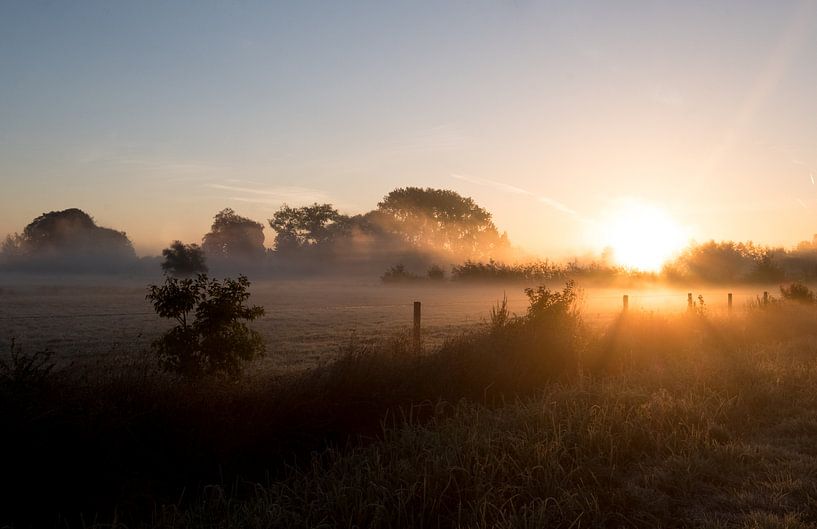 Mistige zonsopgang te Gent van Niki Moens