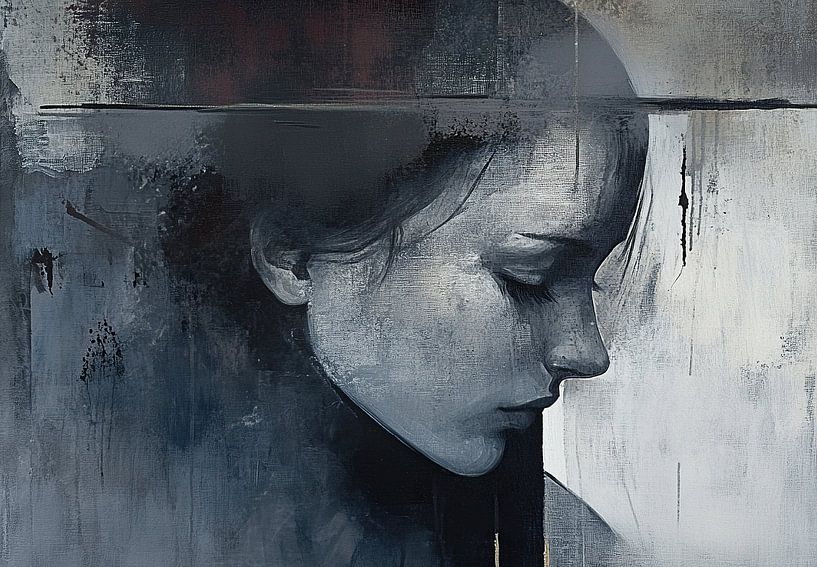 Vrouw | Whisper of the Metropolis van Abstract Schilderij