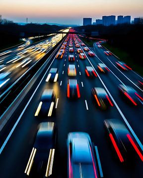 Lichtstrom der Autobahn