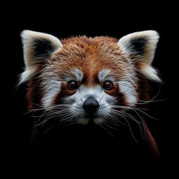 Rode panda portret van TheXclusive Art