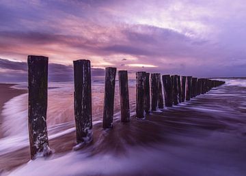 Tempête en mer au coucher du soleil sur Robby's fotografie