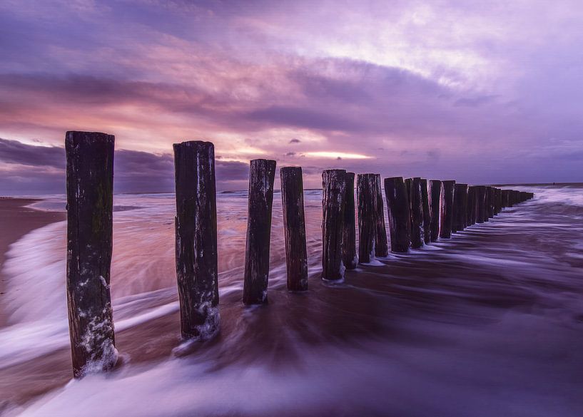Storm at sea during sunset by Robby's fotografie