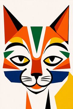 Buntes geometrisches Katzenbild von Imperial Art House