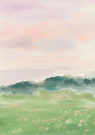 Misty Morning Fields by Katharina Puritscher