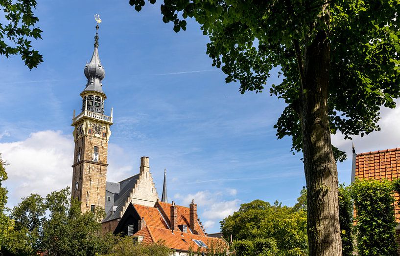 View through the trees of Veere by Percy's fotografie