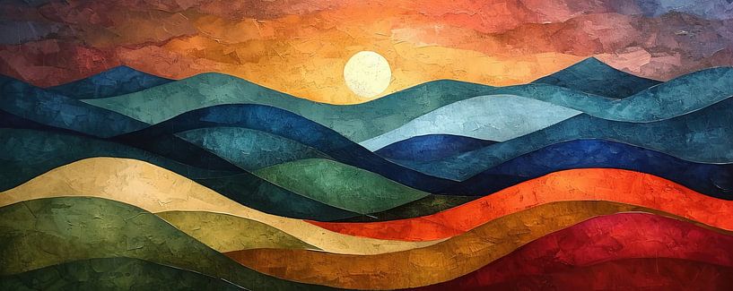 Zonsopkomst Abstract van Kunst Kriebels