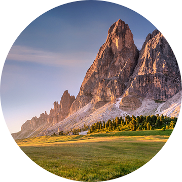 Alpenpanorama met prachtige alpenweide in de Dolomieten van Voss Fine Art Fotografie