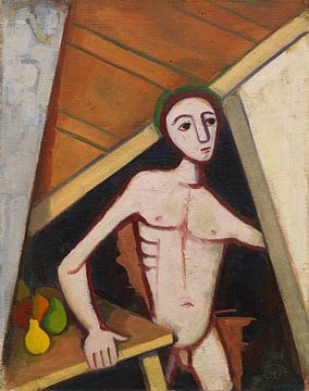 Karl Hofer, Nu avec fruits, nature morte, 1954