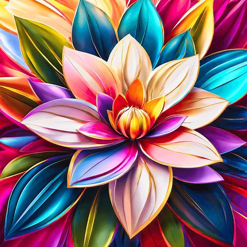 Modern and colourful flower