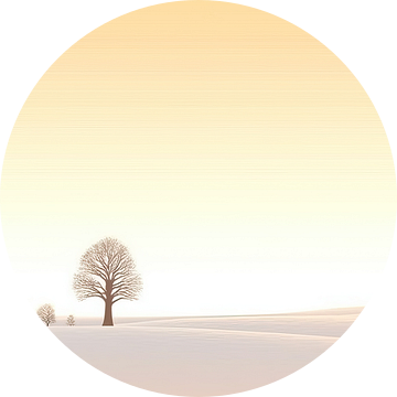 Beige Schilderij Serenity's Whisper | Horizon van Blikvanger Schilderijen