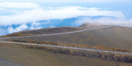 Panorama fog at the summit of Mont Ventoux