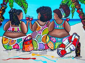 cheerful beach scene by Happy Paintings