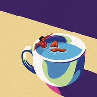 Schwimmspaß in einer Kaffeetasse