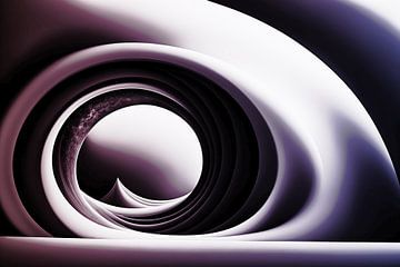 Abstracte minimalistische spiraal van Frank Heinz