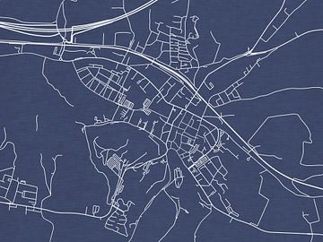 Carte de Valkenburg en bleu royal sur Map Art Studio