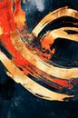 Dynamic colour composition in black, red and gold by Poster Art Shop thumbnail