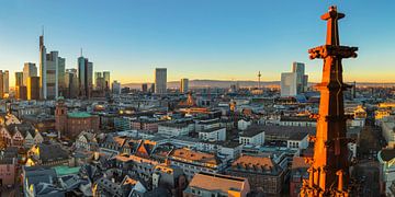 Uitzicht vanaf de Kaiserdom naar de skyline van Frankfurt van Markus Lange