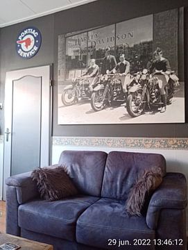 Klantfoto: three boys Harley Davidson van harley davidson