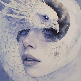 Beauty in the cosmic phoenix veil by A.D. Digital ART