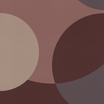 Moderne abstracte kunst. Geometrische vormen in roze, taupe, bruin, beige IX van Dina Dankers