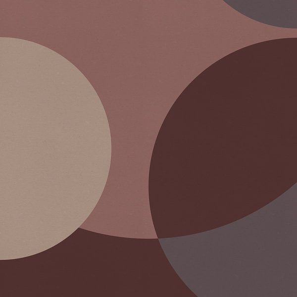 Modern abstract art. Geometric shapes in pink, taupe, brown, beige IX by Dina Dankers