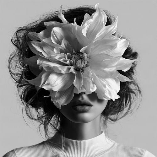 Jeune femme avec un dahlia