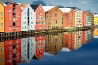 Kleurrijke kantoorgebouwen in Trondheim, Noorwegen. van Iris Heuer thumbnail